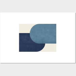 Half Circle Colorblock - Blue Navy Posters and Art